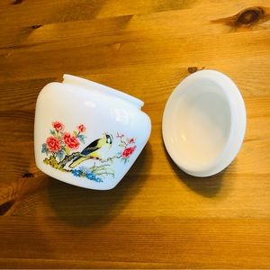 vintage ceramic jar with lid